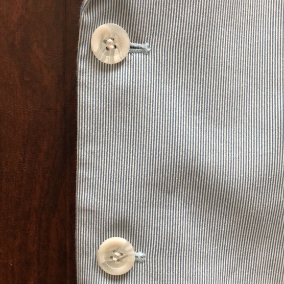 REFLECTIONS 2-Piece Costal Beach Cotton Blend Baby Blue Pinstripe Suit - Picture 9 of 13